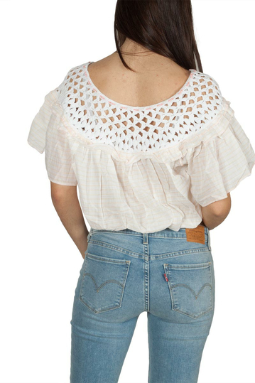 Free People Allora Allora cropped τοπ με κροσέ δαντέλα