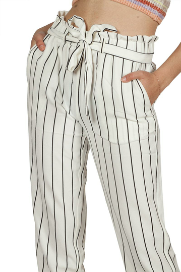 Rut & Circle Ofelia cropped pants white-black stripes