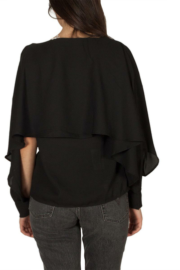 Ryujee Thor μαύρη αμάνικη μπλούζα με πρόσθετη κάπα