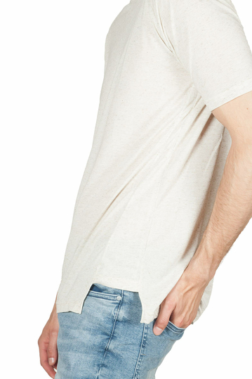 Emanuel Navaro ασύμμετρο t-shirt εκρού μελανζέ