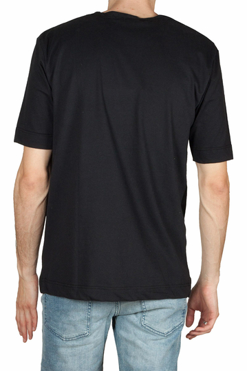 Emanuel Navaro t-shirt μαύρο με διαγώνιο γαζί
