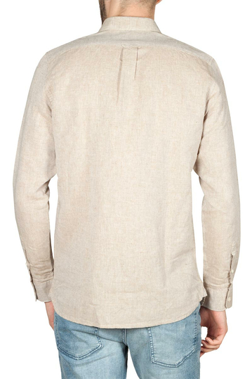 Gnious Linus linen blend ανδρικό πουκάμισο μπεζ