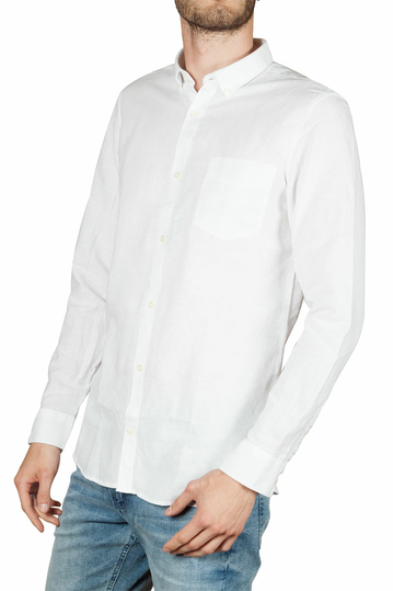 Gnious Linus linen blend ανδρικό πουκάμισο λευκό