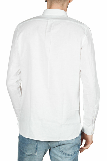 Gnious Linus linen blend ανδρικό πουκάμισο λευκό