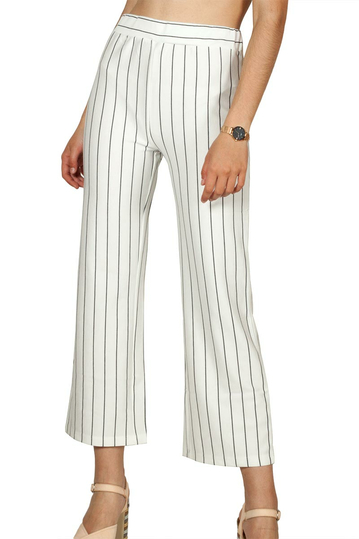 Rut and Circle striped culotte white-black