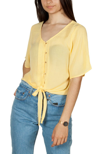 Rut & Circle button crepe top