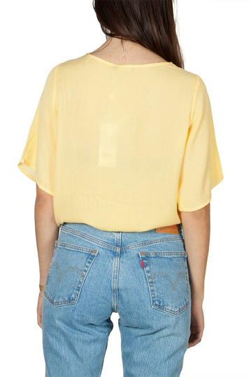 Rut & Circle button crepe top