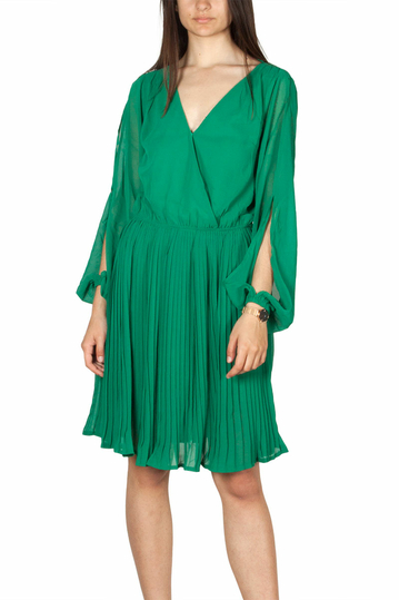 Rut and Circle wrap pleat dress green