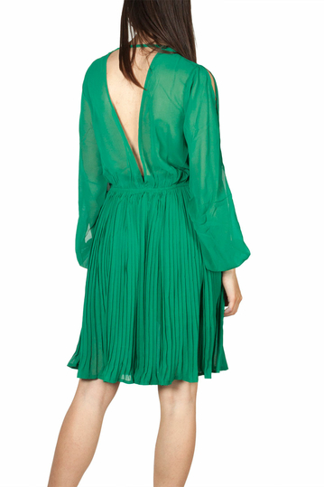 Rut and Circle wrap pleat dress green