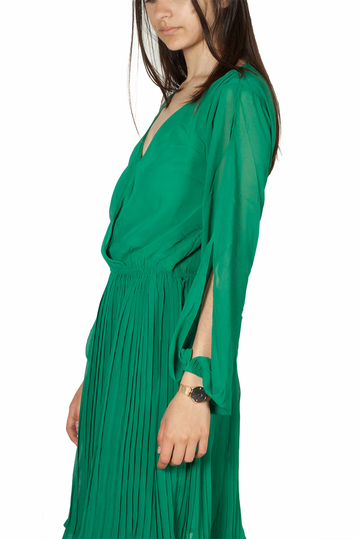 Rut and Circle wrap pleat dress green