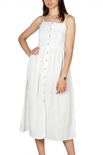Rut and Circle τιραντέ φόρεμα λευκό με κουμπιά