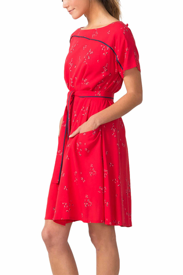 Skunkfunk Igantzi Lyocell slip-on φλοράλ φόρεμα κόκκινο