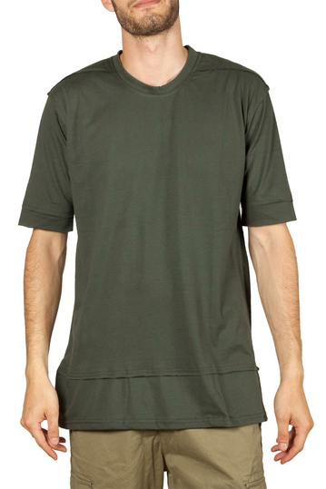 Emanuel Navaro double layer hem t-shirt khaki