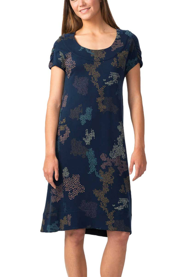 Skunkfunk Eneka Lyocell camo printed dress blue