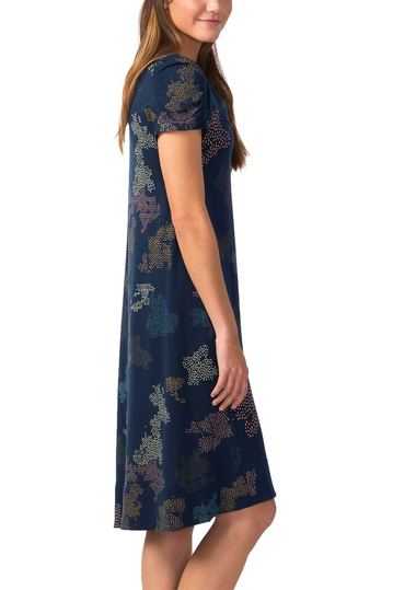 Skunkfunk Eneka Lyocell φόρεμα μπλε με camo print