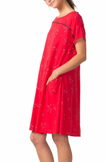 Skunkfunk Igantzi Lyocell slip-on φλοράλ φόρεμα κόκκινο