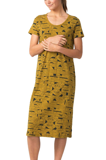 Skunkfunk Santzia midi dress mustard