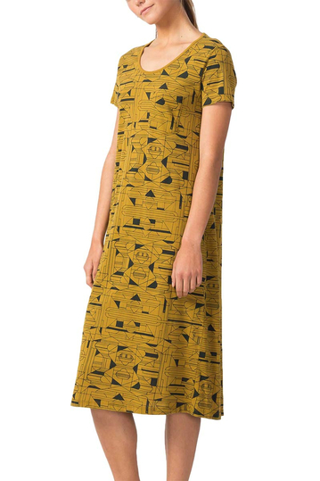 Skunkfunk Santzia μίντι φόρεμα μουσταρδί