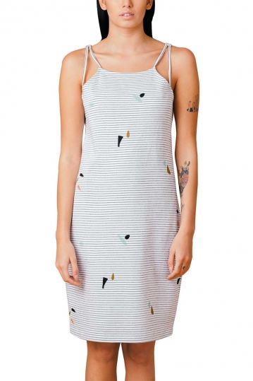 Skunkfunk Euria organic cotton ζακάρ φόρεμα με τιράντες