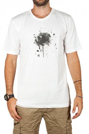 Emanuel Navaro t-shirt λευκό με τριαντάφυλλο
