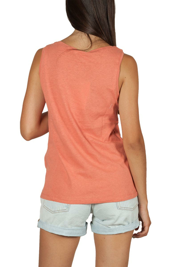 Artlove cotton-linen blend αμάνικο μπλουζάκι τερακότα