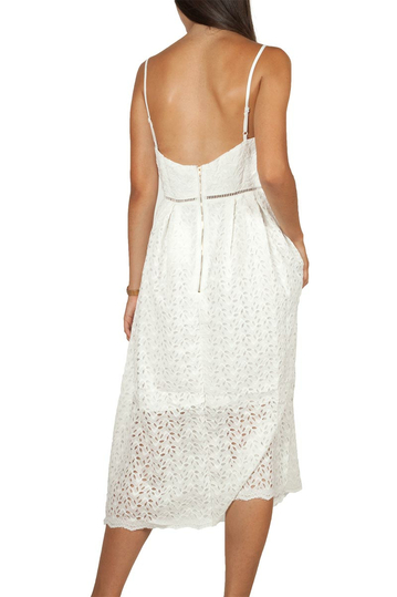 Artlove τιραντέ φόρεμα δαντέλα ημίλευκο