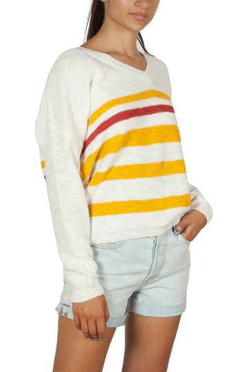 Artlove βαμβακερή πλεκτή μπλούζα κρεμ