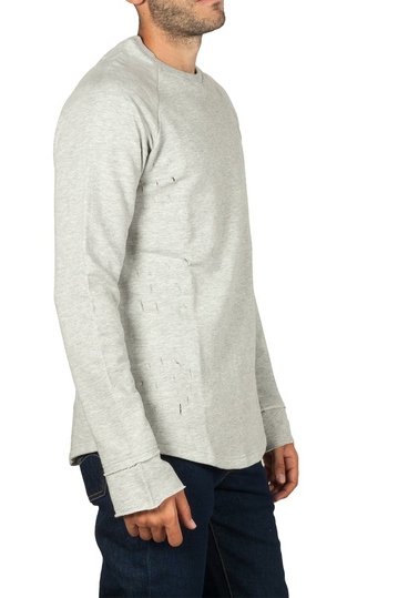 Emanuel Navaro distressed φούτερ γκρι μελανζέ