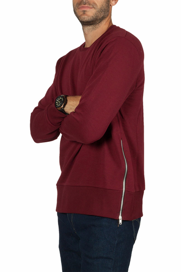 Emanuel Navaro φούτερ με πλαϊνά φερμουάρ μπορντό