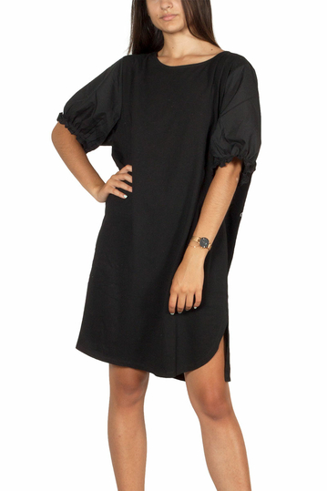 Migle + me balloon sleeve mini dress black