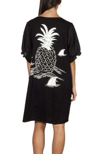 Migle + me μίνι φόρεμα μαύρο με μπαλούν μανίκια