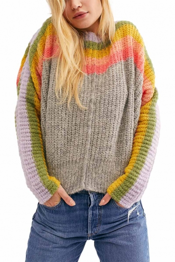 Free People Rainbow oversized sweater
