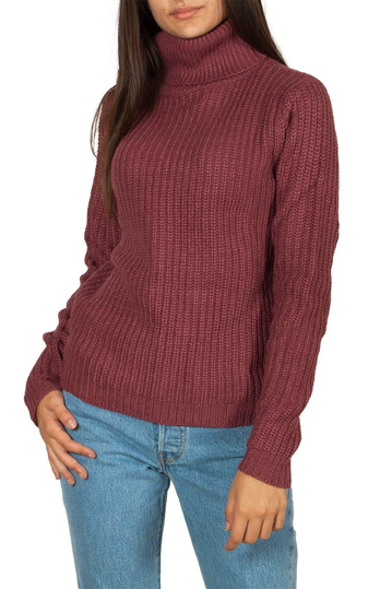 Rut & Circle Tinelle roll neck knit sweater old rose