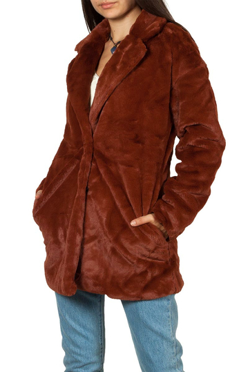 Rut and Circle Tyra faux fur coat rust