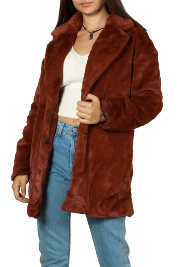 Rut and Circle Tyra faux fur coat rust