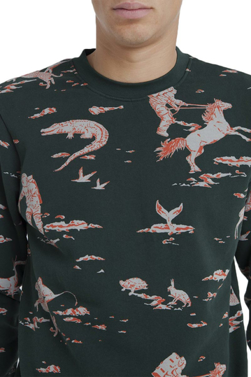 Thinking Mu Space Rider organic cotton φούτερ κυπαρισσί