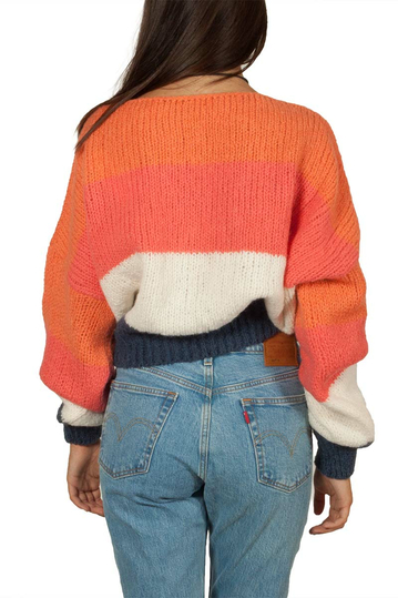 Thinking Mu cropped πουλόβερ ριγέ