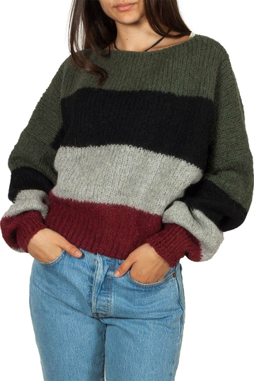 Thinking Mu cropped sweater multi stripe