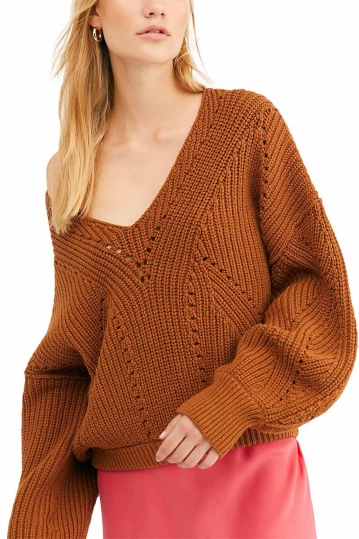 Free People All day long V sweater