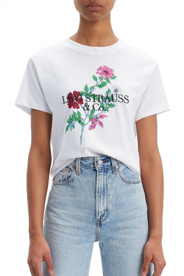 Levi's® floral graphic varsity t-shirt white