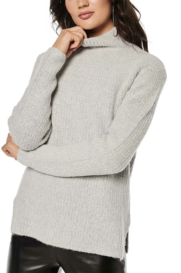 Rut & Circle Marielle turtleneck jumper light grey melange