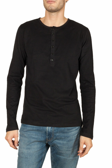 Bigbong long sleeve Henley tee black