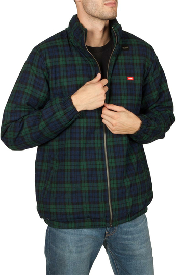 Globe Splicer plaid jacket argon blue