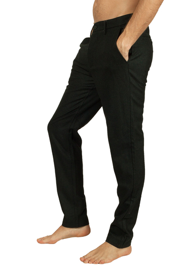 Minimum Norton μάλλινο παντελόνι κυπαρισσί μελανζέ