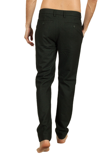 Minimum Norton μάλλινο παντελόνι κυπαρισσί μελανζέ