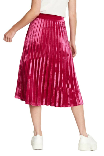 Rut & Circle Bianca velvet plisse skirt