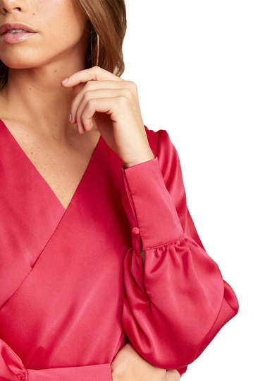 Rut & Circle Laura satin wrap blouse