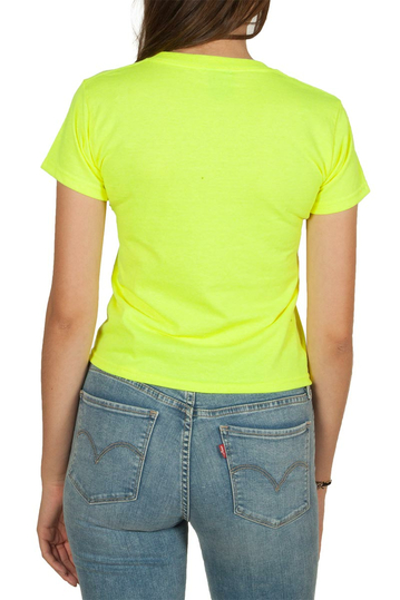 Obey Novel 2 shrunken t-shirt safety green