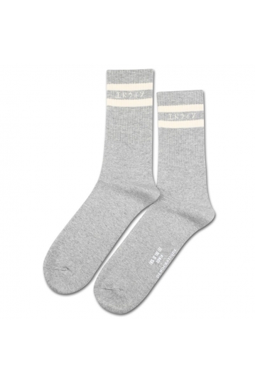 Edwin Jeans X Democratique socks collab This is the life grey melange