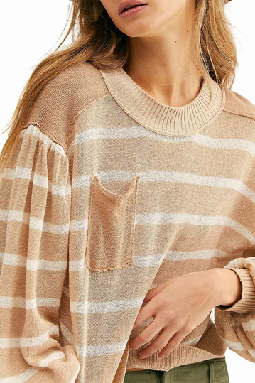 Free People between the lines πλεκτή μπλούζα